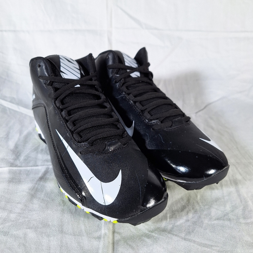 Nike Alpha Shark 2 Mens Cleats Shoes Black Lace Up sz.10
